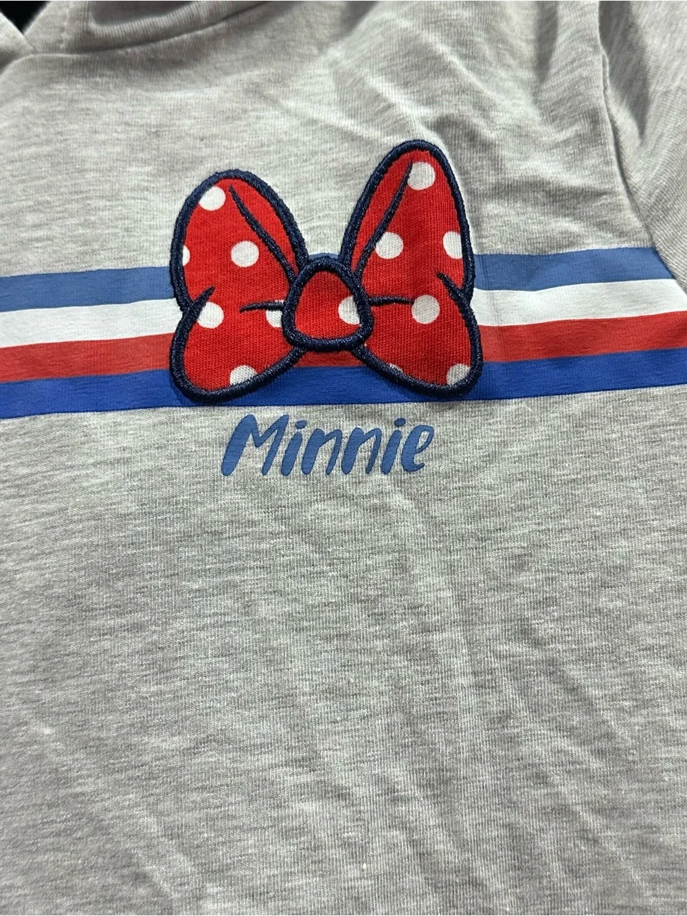 Disney Minnie Mouse Hooded Tulle Dress Girls XL 14 Red Gray Glitter Bow Cute